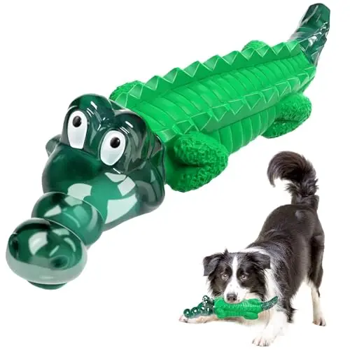 Fuufome green alligator-shaped chew toy for dog anxiety and boredom