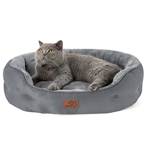 Bedsure Round Cat Bed in Grey