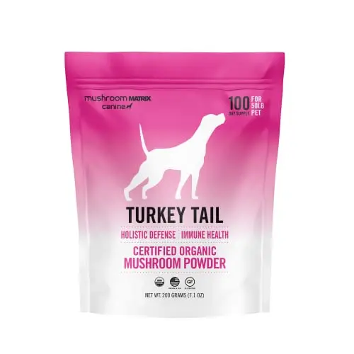Om Mushroom Matrix organic turkey tail powder for pets