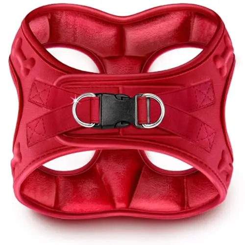 Metric USA Comfort Fit step-in dog harness with red plush padding
