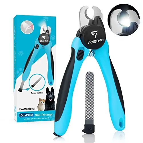 iToleeve LED dog nail clipper with safety lock and nail file
