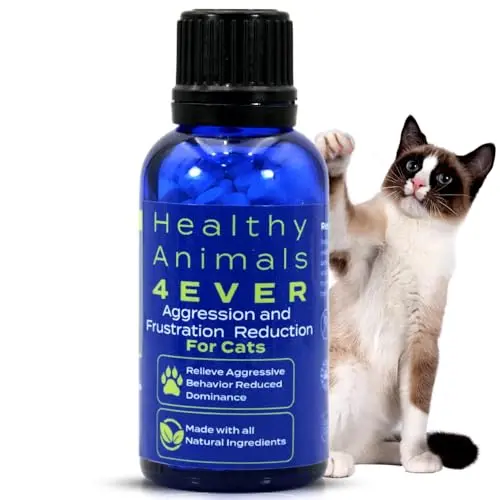 HealthyAnimals4Ever Calming Tablets for cats in a bottle with dissolvable pellets