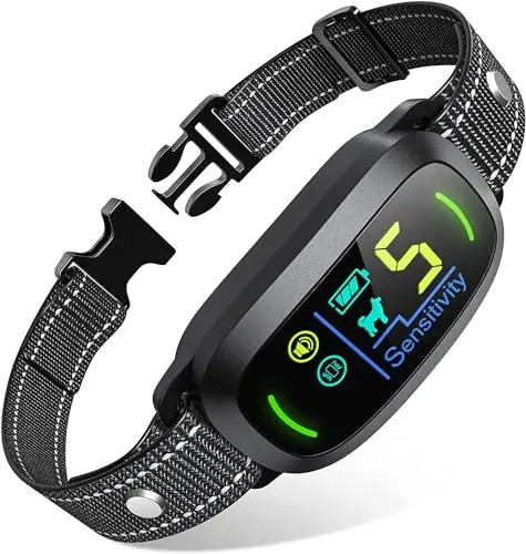 FAFAFROG Dog Bark Collar with smart display in black