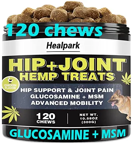 Healpark Hemp Hip and Joint chicken-flavored supplement chews for dogs
