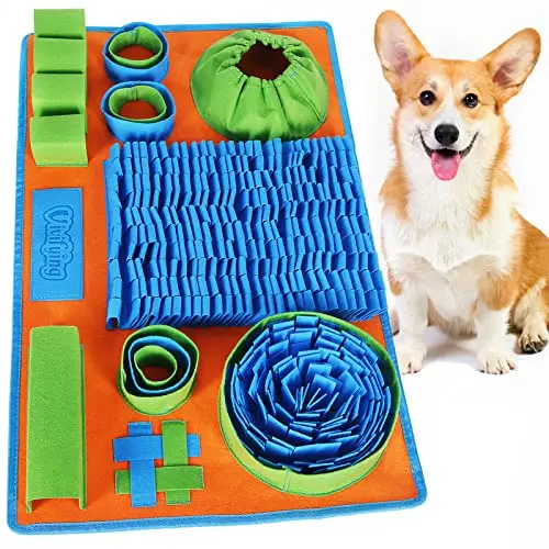 VIVIFYING snuffle mat with 8 hiding spots in blue green orange