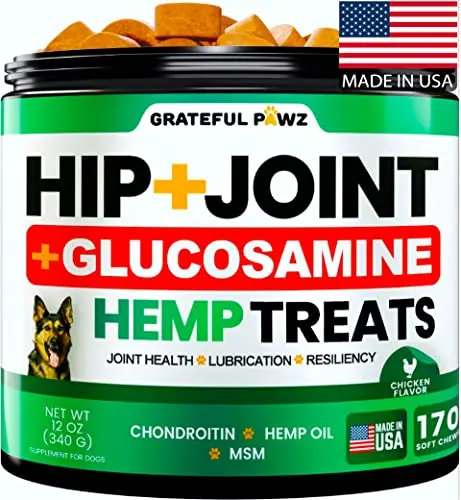Grateful Pawz hemp chews for dogs hip and joint support