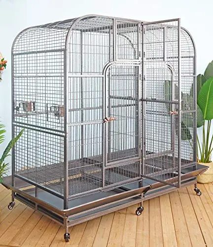 Seny double bird cage with center divider for large parrots