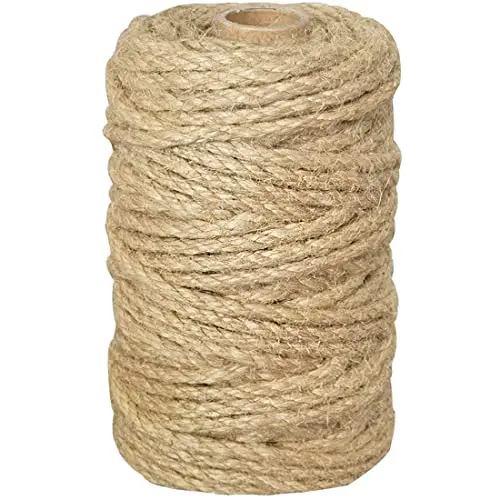 PERKHOMY 5mm thick 105 foot jute twine rope for cat scratchers and craft projects