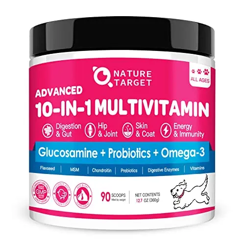 NATURE TARGET dog vitamins and probiotics powder container