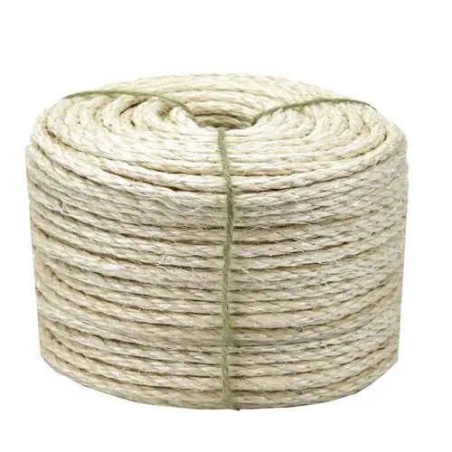 JUOMID 164 foot long 4mm diameter natural sisal twine rope for cat scratchers