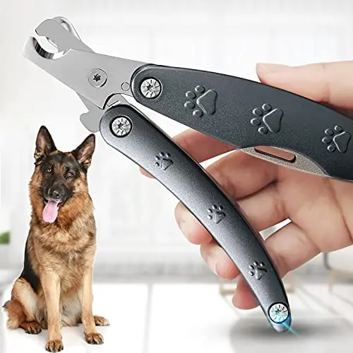 KXCDTECH silver heavy duty 3-in-1 dog nail clipper set with file and comb