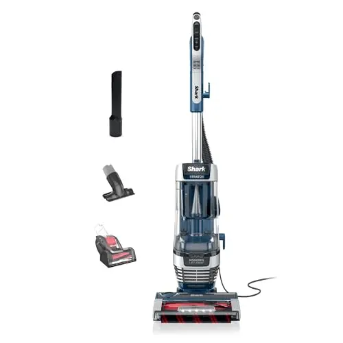 Shark Stratos upright vacuum with DuoClean PowerFins on a carpet
