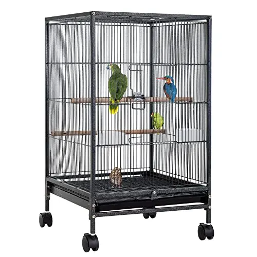 BestPet wrought iron bird cage with play top