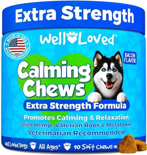 Well Loved Extra Strength Calming Chews for dogs with hemp and melatonin