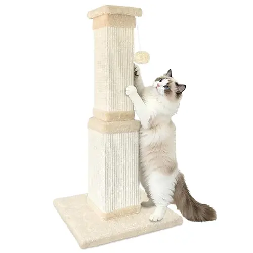 AGYM 32-inch sturdy sisal scratching post for indoor cats