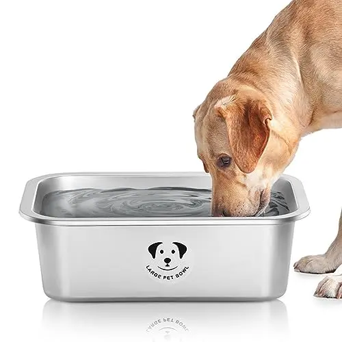 GIXSEGIE extra large stainless steel dog bowl for giant breeds