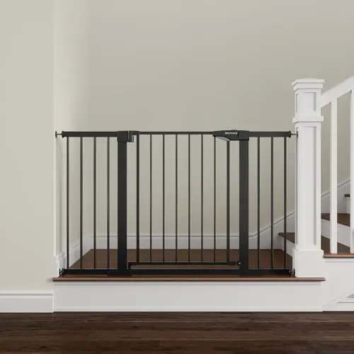 Mumeasy wide pressure mounted baby gate with walk-through door