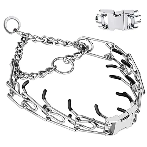 Safiman no pull collar with rubber caps in silver