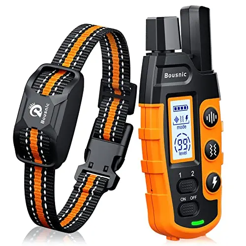 Bousnic single dog training collar with remote and orange receiver