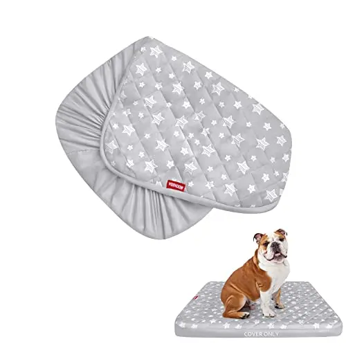Moonsea grey star print quilted dog bed cover