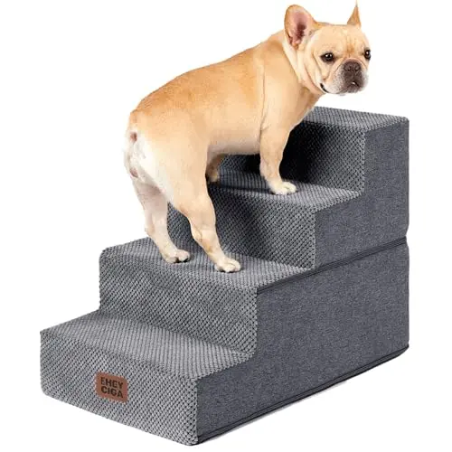 EHEYCIGA grey rectangular foam dog steps