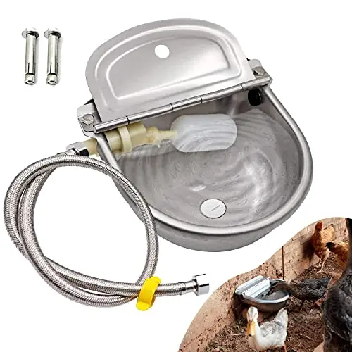 ESSILNN stainless steel automatic animal waterer bowl