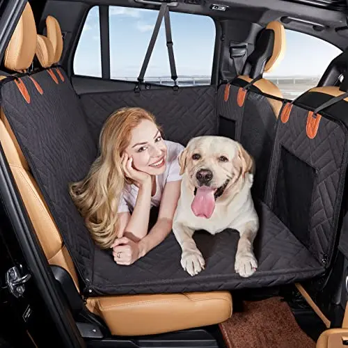 YJGF Back Seat Extender transforming a car back seat into a sturdy dog bed