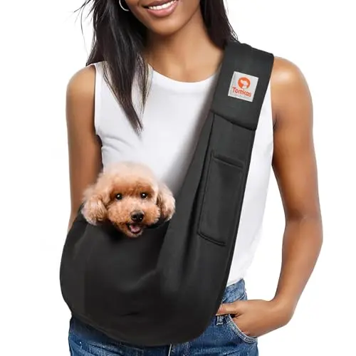 Tomkas black classic pocket dog sling carrier