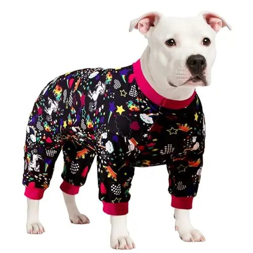 LovinPet unicorn rainbow dog pajamas for large breeds