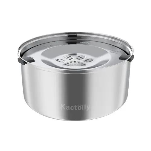 Kactoily large capacity stainless steel no-spill dog water bowl