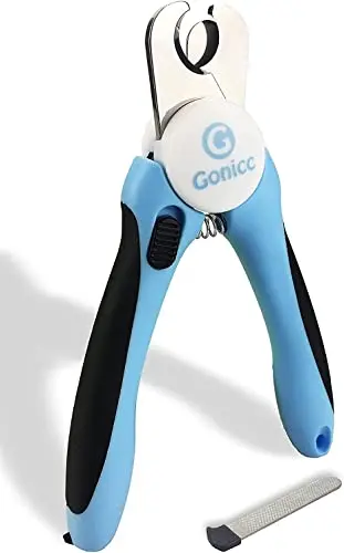GONICC blue dog nail clipper with safety guard and nail file