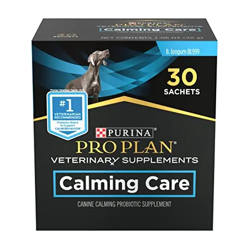 Purina Pro Plan Calming Care probiotic powder supplement for dogs