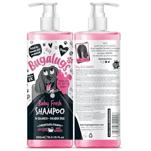 BUGALUGS Baby Fresh Dog Shampoo with baby powder scent