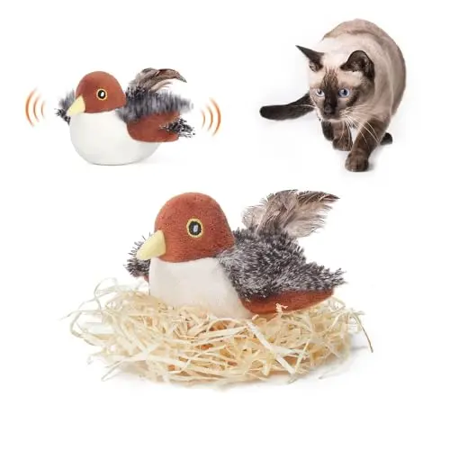 Potaroma rechargeable flapping sparrow cat toy with catnip