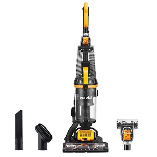 Eureka NEU350 upright vacuum in yellow with pet turbo brush and dual cyclone technology