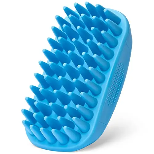 Freshly Bailey orange rubber curry brush for short-haired dogs