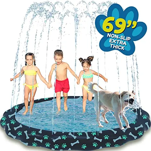 SplashEZ multicolored non-slip splash pad for kids and dogs