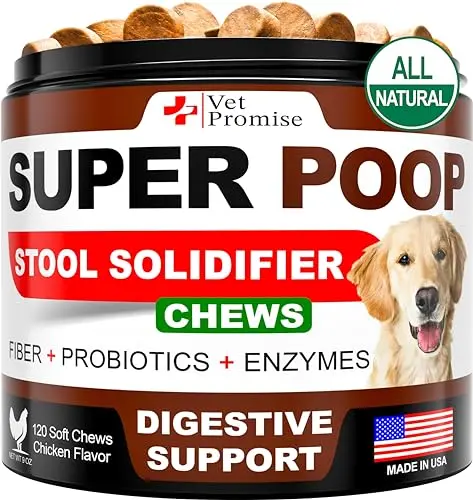 Vet Promise Super Poop probiotic and fiber chews for dogs