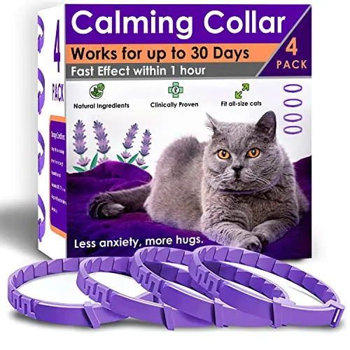 PetAtlas purple animal print calming collar made of silicone for cats