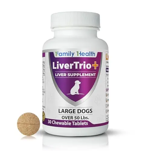 LiverTrio+ comprehensive liver support chewable tablets for large dogs