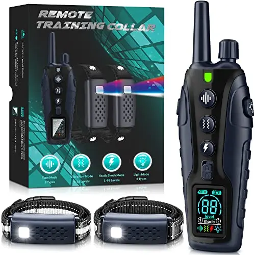 Nikketta dog shock collar with flashing light for night walks and remote