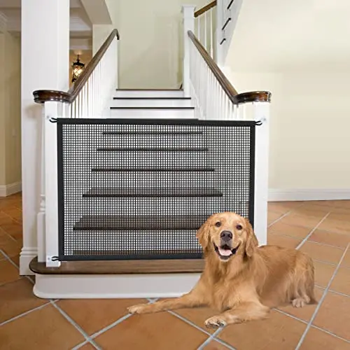 Cupount mesh screen dog gate in black