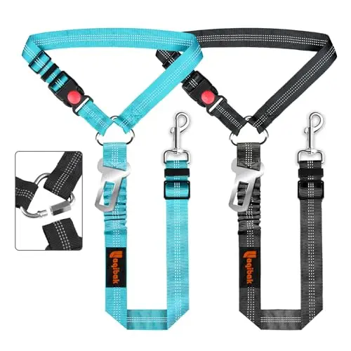 laqibak removable dog seat belt harness with 3-in-1 uses and reflective design