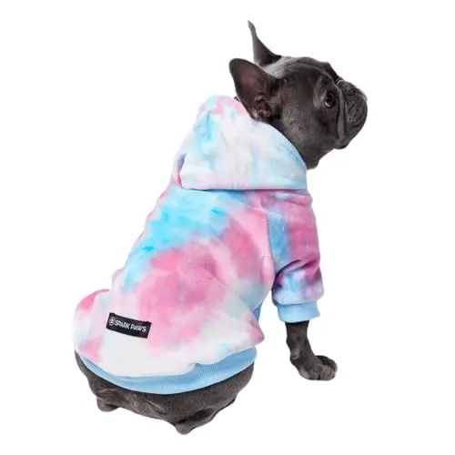 Spark Paws dog hoodie for small dogs in Snow Cone color with fleece lining
