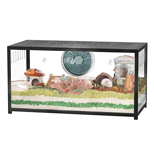BUCATSTATE large metal hamster cage with clear acrylic panels and front door access