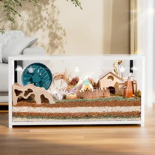 BUCATSTATE white metal frame hamster cage with large front door