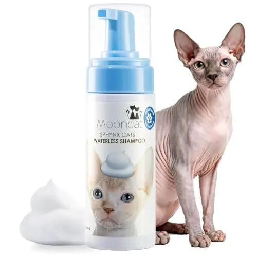 Mooncat waterless shampoo foam bottle for Sphynx cats