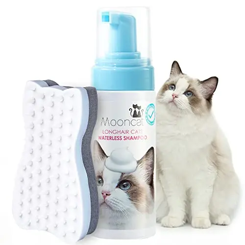 Mooncat Waterless Shampoo and Brush Kit for Long-Haired Cats