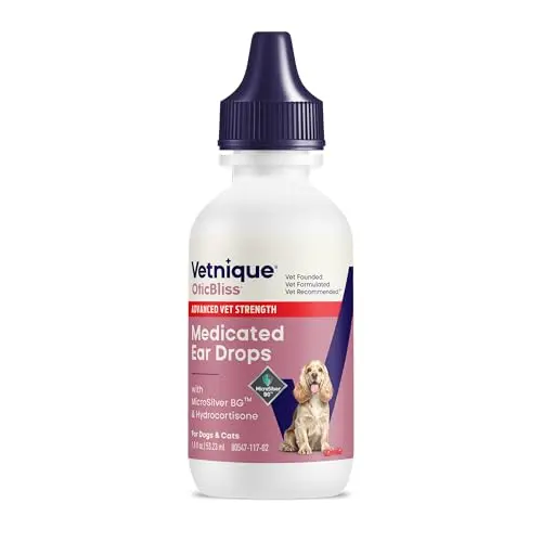 Vetnique Oticbliss medicated ear drops bottle for dogs and cats