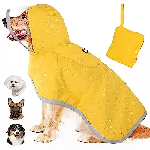 Lukovee dog raincoat with clear hood